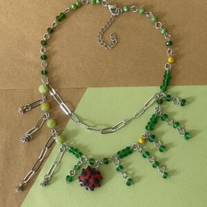 mossy ladybug necklace