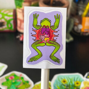 disected frog sticker