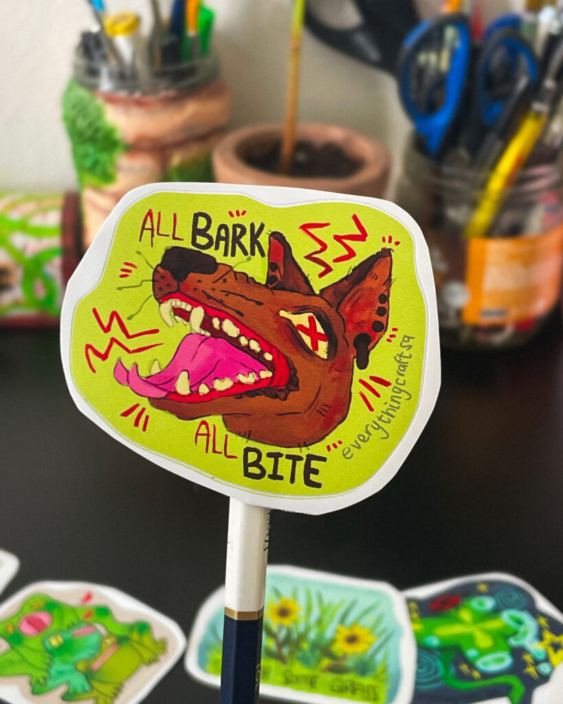 dog bite sticker